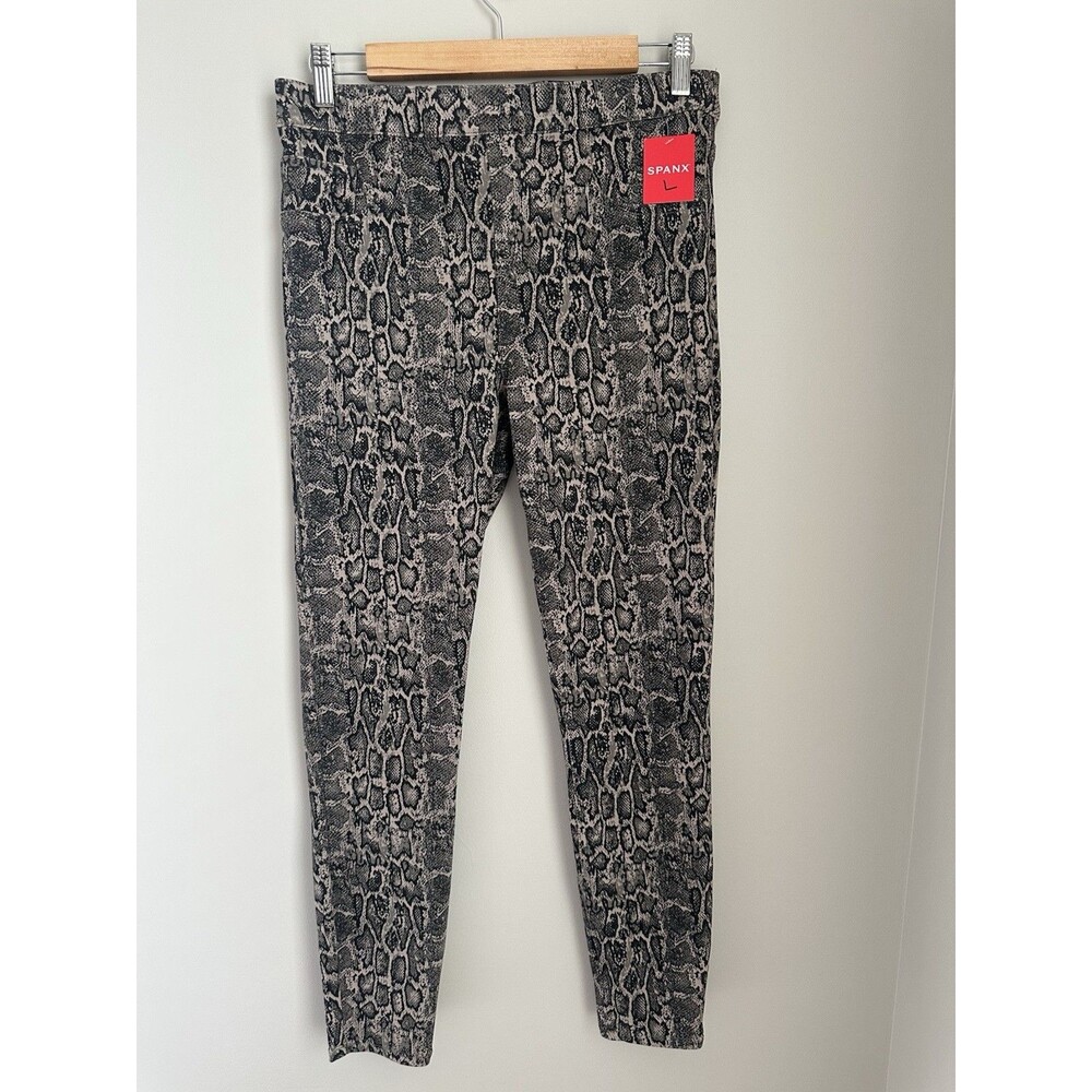 SPANX Jean-ish Ankle Leggings Women Size Large Snake Print Edgy Modern Punk NWT